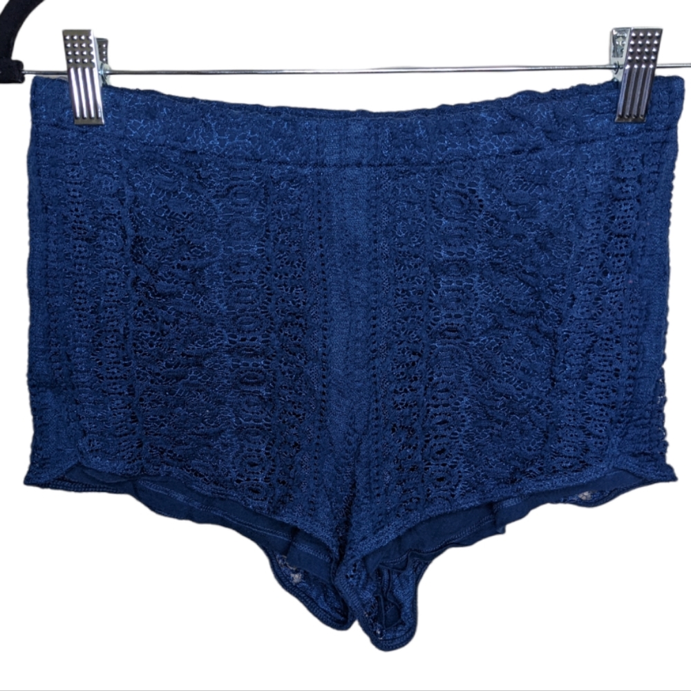 Express Blue Crochet Shorts, Size S 💙🌿